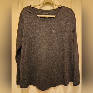 Gently Used Sonoma Long-sleeved Top with Gray Shimmering Fabric - XL